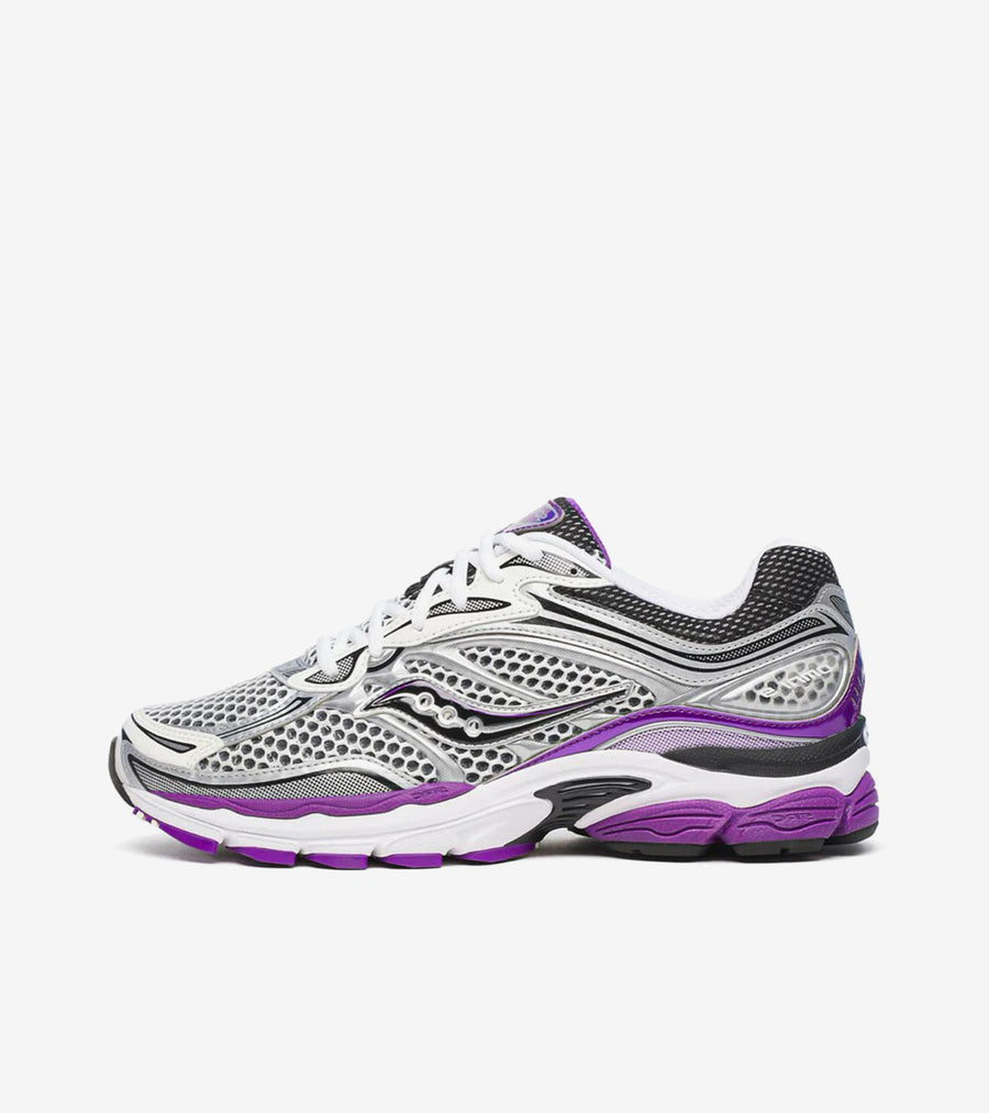 Saucony ProGrid Omni 9 — White / Black / Silver / Purple