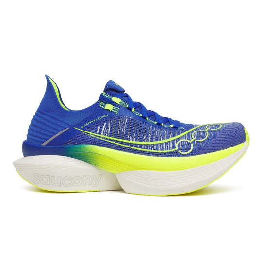 Saucony Endorphin Elite 2 Unisexe Lapis / Citron – chaussure de running, vue 1
