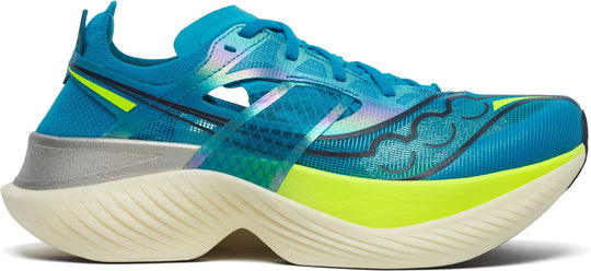 Saucony Endorphin Elite Homme Viziblue / Citron 2024 – chaussure de running, vue 1