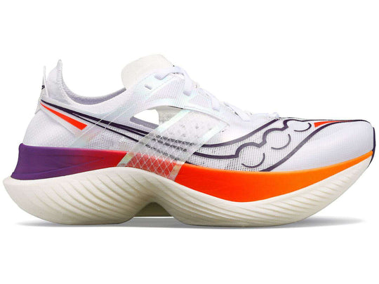 Saucony Endorphin Elite Homme White / Vizired – chaussure de running, vue 1